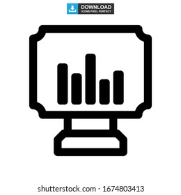 icono de gráfico de barras o logotipo símbolo de signo aislado ilustración vectorial - iconos vectoriales de estilo negro de alta calidad
