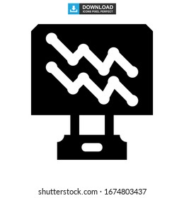 icono de gráfico de barras o logotipo símbolo de signo aislado ilustración vectorial - iconos vectoriales de estilo negro de alta calidad
