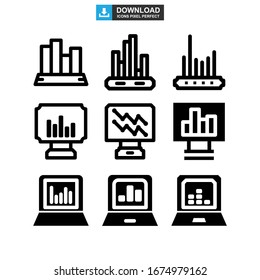 bar graph icon or logo isolated sign symbol vector illustration - Collection of high quality black style vector icons
