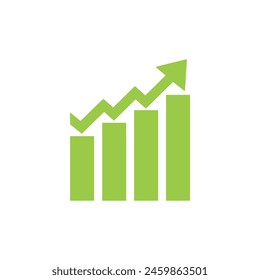 Bar graph icon on white background. Vector illustration in trendy flat style