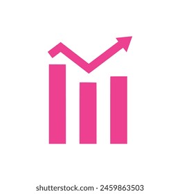 Bar graph icon on white background. Vector illustration in trendy flat style