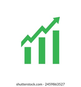 Bar graph icon on white background. Vector illustration in trendy flat style