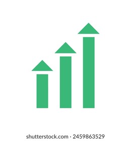 Bar graph icon on white background. Vector illustration in trendy flat style
