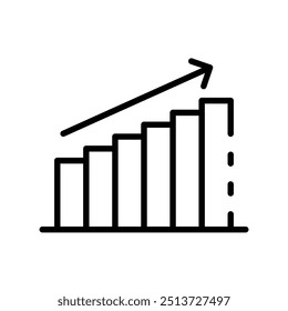 bar graph icon. Outline style design isolated on white background