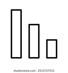 Balkendiagrammsymbol. Gliederungsdesign einzeln auf weißem Hintergrund