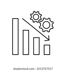 bar graph icon. Outline style design isolated on white background