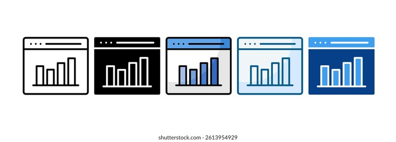Bar Graph Icon Set Multiple Style Collection