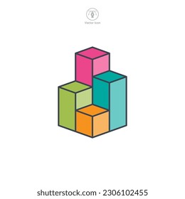 Bar Graph icon symbol template for graphic and web design collection logo vector illustration