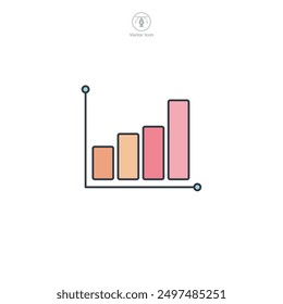 Bar graph icon symbol vector illustration isolated on white background