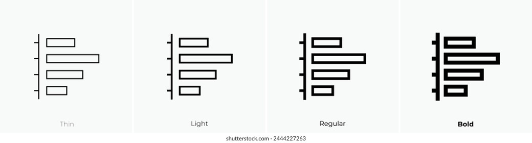 bar graph icon. Thin, Light Regular And Bold style design isolated on white background