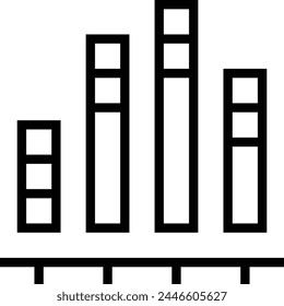 bar graph icon. Thin linear style design isolated on white background
