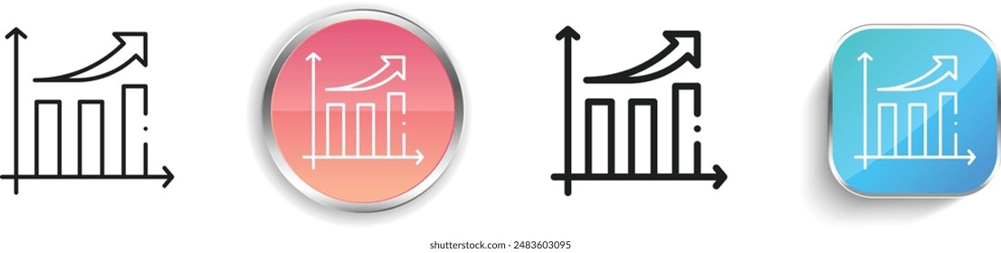 bar graph icon. Thin Linear, Regular and Button Style Design Isolated On White Background