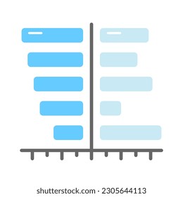 Bar graph icon in trendy style isolated on white background, premium vector