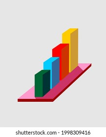 Bar graph icon vector design for finance, business, etc.