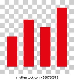 Bar Graph icon. Vector illustration style is flat iconic symbol, red color, transparent background. Designed for web and software interfaces.