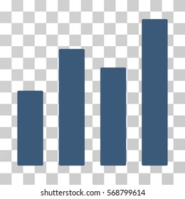 Bar Graph icon. Vector illustration style is flat iconic symbol, blue color, transparent background. Designed for web and software interfaces.