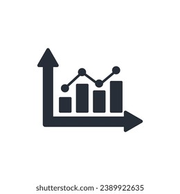 bar graph icon. vector.Editable stroke.linear style sign for use web design,logo.Symbol illustration.