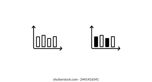 bar graph icon with white background vector stock illustration