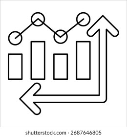 bar graph icons. simple line vector