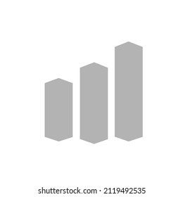 Imagen de gráfico de barras en fondo blanco, crecimiento de beneficios, ilustración de vector, flecha