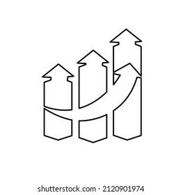 Bar graph image on a white background, profit growth, vector illustration