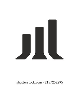 Bar graph infochart icon on white background