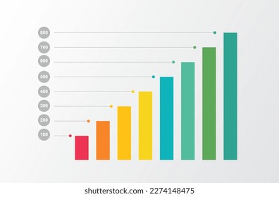Gráfico de barras, datos de negocios de plantillas de infografía, ilustración vectorial. 
