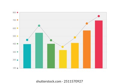 Bar graph, infographic template business data, vector illustration. 