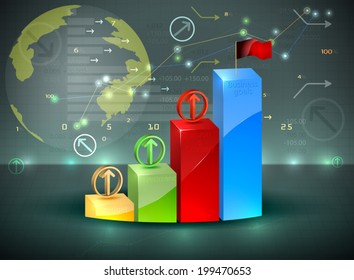 Bar graph investment overview,Vector business background