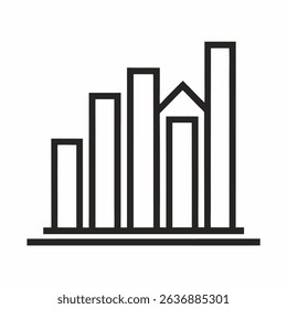 bar graph line art icon