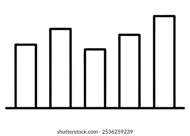 Bar graph line art illustration showcasing data trends creatively (3)