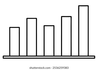 Bar graph line art illustration showcasing data trends creatively (4)