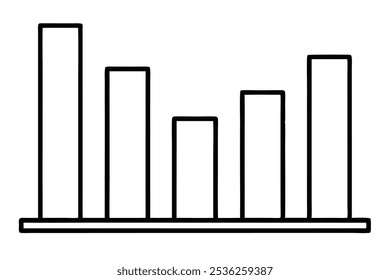 Bar graph line art illustration showcasing data trends creatively (2)