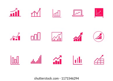 Bar graph and line graph icons, business infographics, vector eps10 