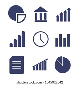 Bar graph and line graph icons, business icons