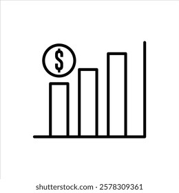 Bar Graph Line Icons Design Elements Illustration