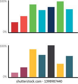 Bar graph and line graph templates, business infographics.