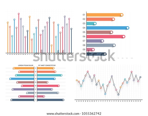 Bar Graph Line Graph Templates Business Stock Vector (Royalty Free ...