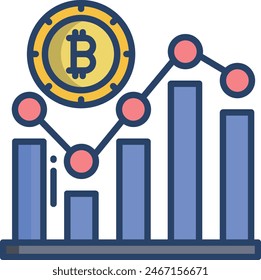 Bar Graph linear color vector illustration