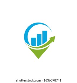bar graph logo design modern template