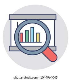 
Bar graph and magnifier over it showing data analysis concept
