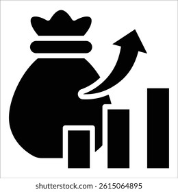 Bar Graph Money Icon Element For Design