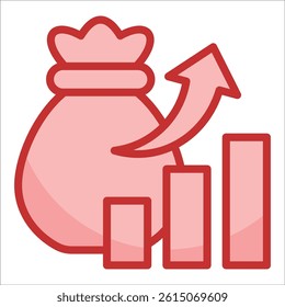 Bar Graph Money Icon Element For Design