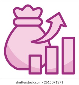 Bar Graph Money Icon Element For Design