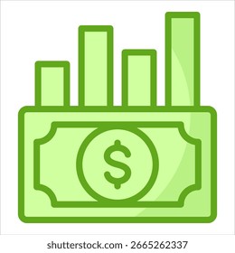 Bar Graph Money Icon Element For Design