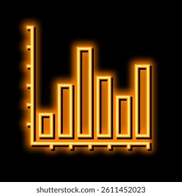 bar graph neon light sign vector. bar graph illustration