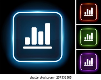 Bar Graph on Glow Square Button