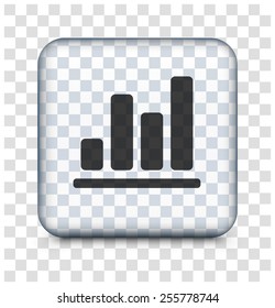 Bar Graph on Transparent Square Button