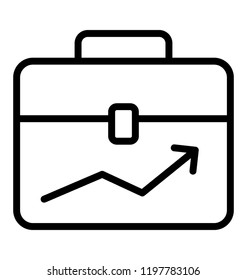 Bar graph  over briefcase showing business portfolio 