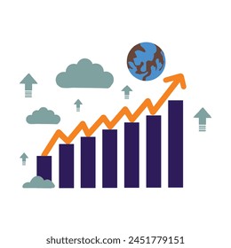 Bar graph of profit to turnover .Infographics dashboard. Admin panel interface with color charts, graphs on white background. Illustration flowchart and diagram and workflow